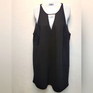 SAM EDELMAN Women's Size 14 Crepe V Neck Sleeveless Lined Open Back Shift/Dress